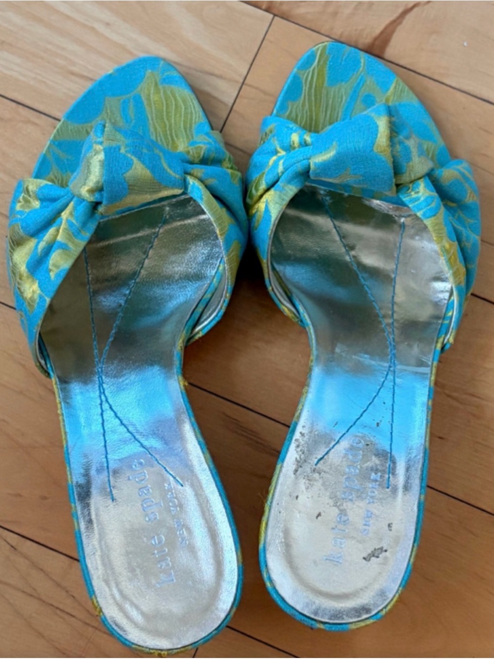 vintage and classic Kate Spade jacquard kitten heels